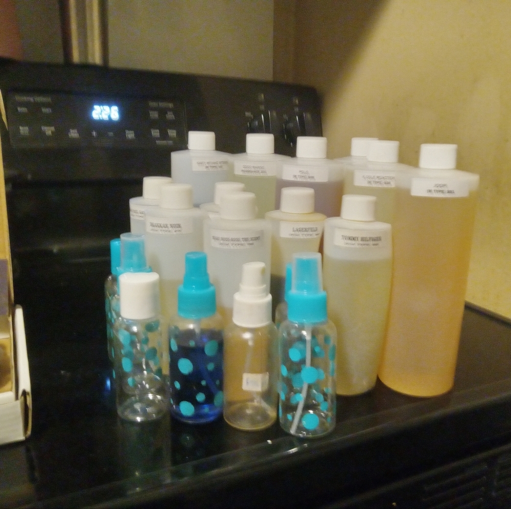 Oils, colognes, lotions, and perfumes